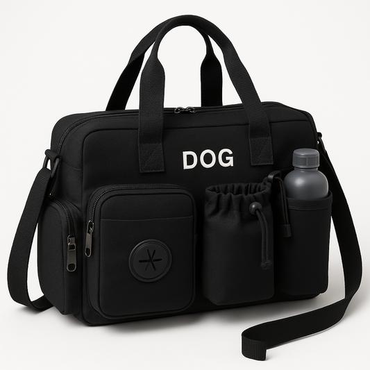 TidyTails Go Bag dog travel organizer with crossbody strap