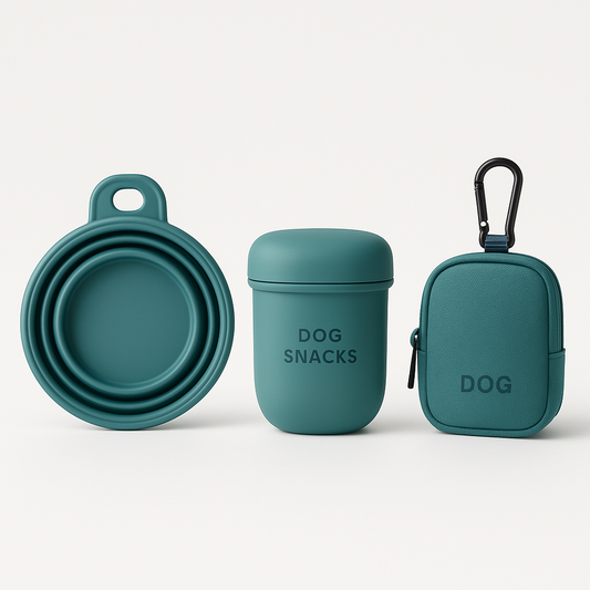TidyTails Snack and Sip Kit collapsible dog bowl and treat container